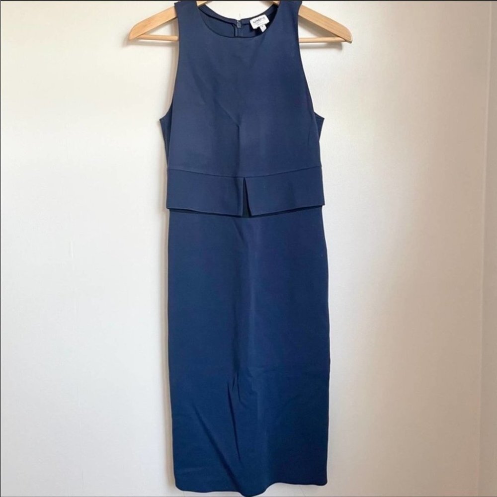 Armani Collezioni Navy Blue Bodycon Knit Dress